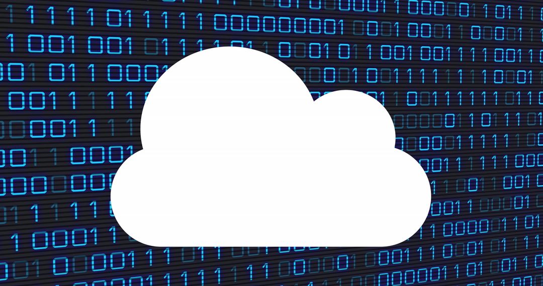 Cloud computing concept with binary code background