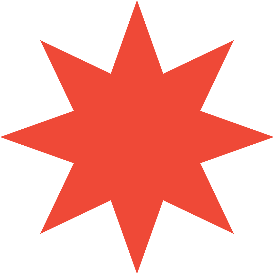 Vibrant Red Star on Transparent Background for Branding