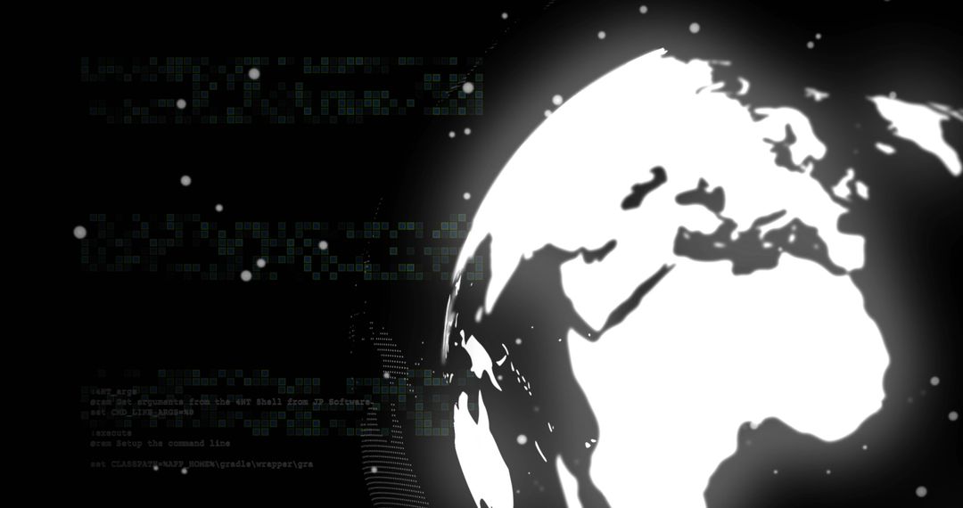 Futuristic Digital Globe with Network Code