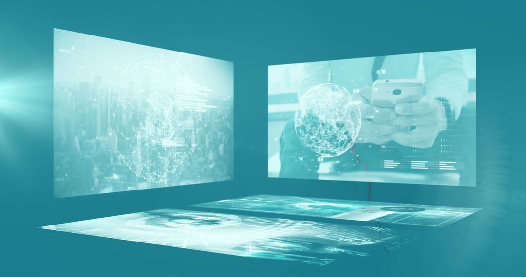 Futuristic Digital Data Security Interface Background