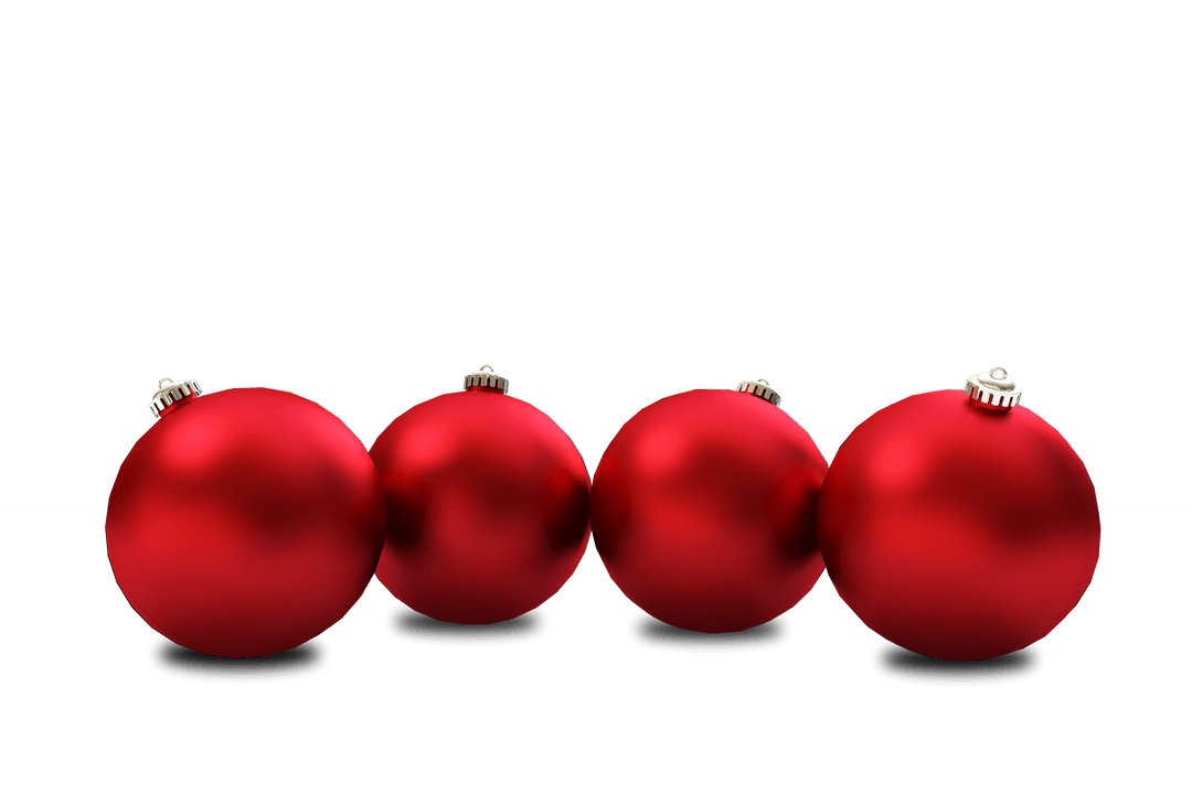 Red Christmas Baubles Transparent Background Holiday Ornaments