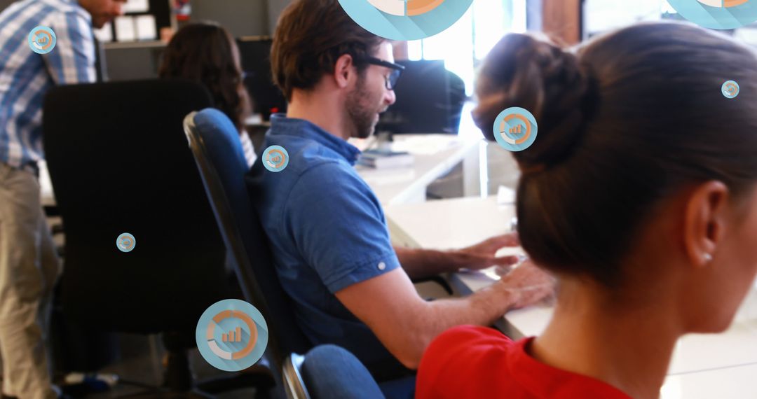 Business Team Focused on Data Processing in Office Setting