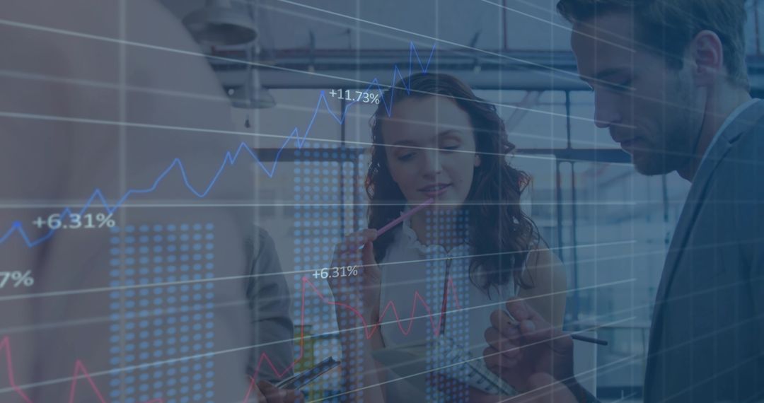 Business Team Analyzing Financial Data with Technology and Charts