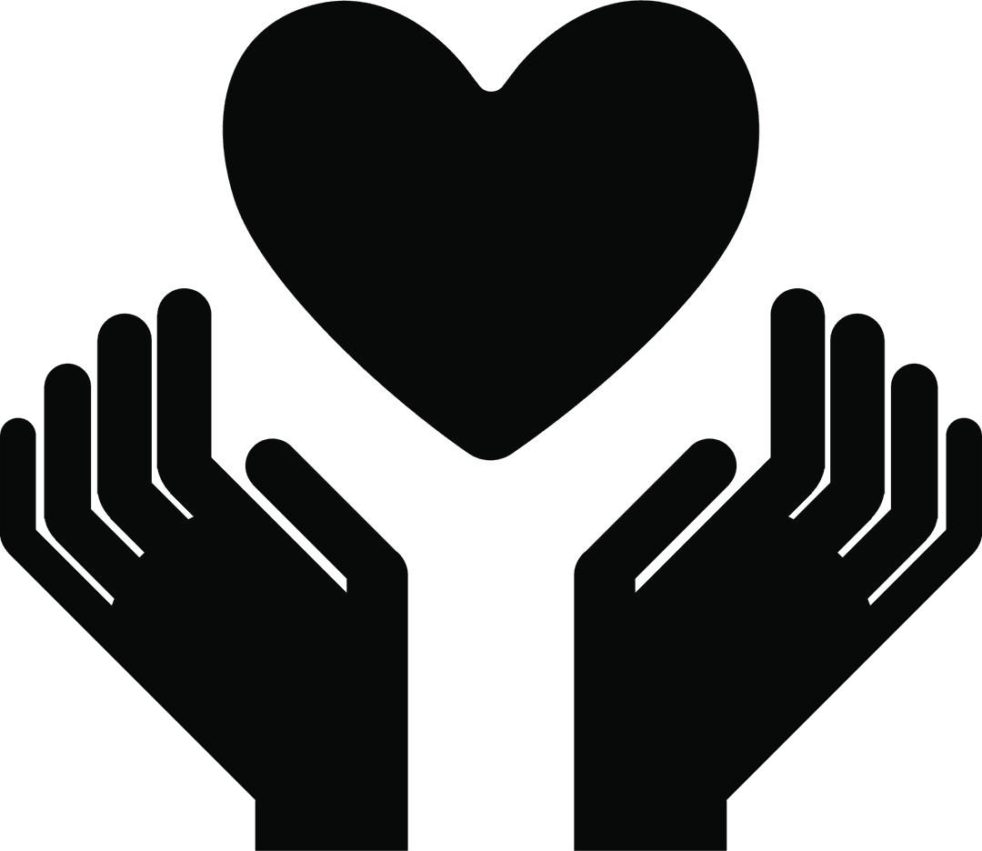 Transparent Illustration Hands Holding Heart Symbol Love and Support