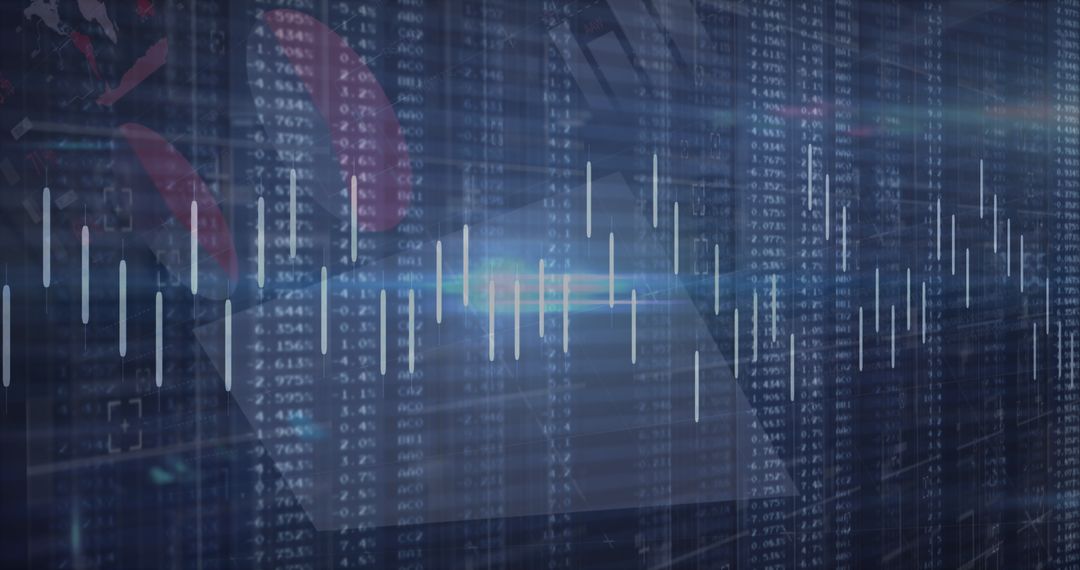 Digital Financial Data and Graph Analysis in Blue Hue