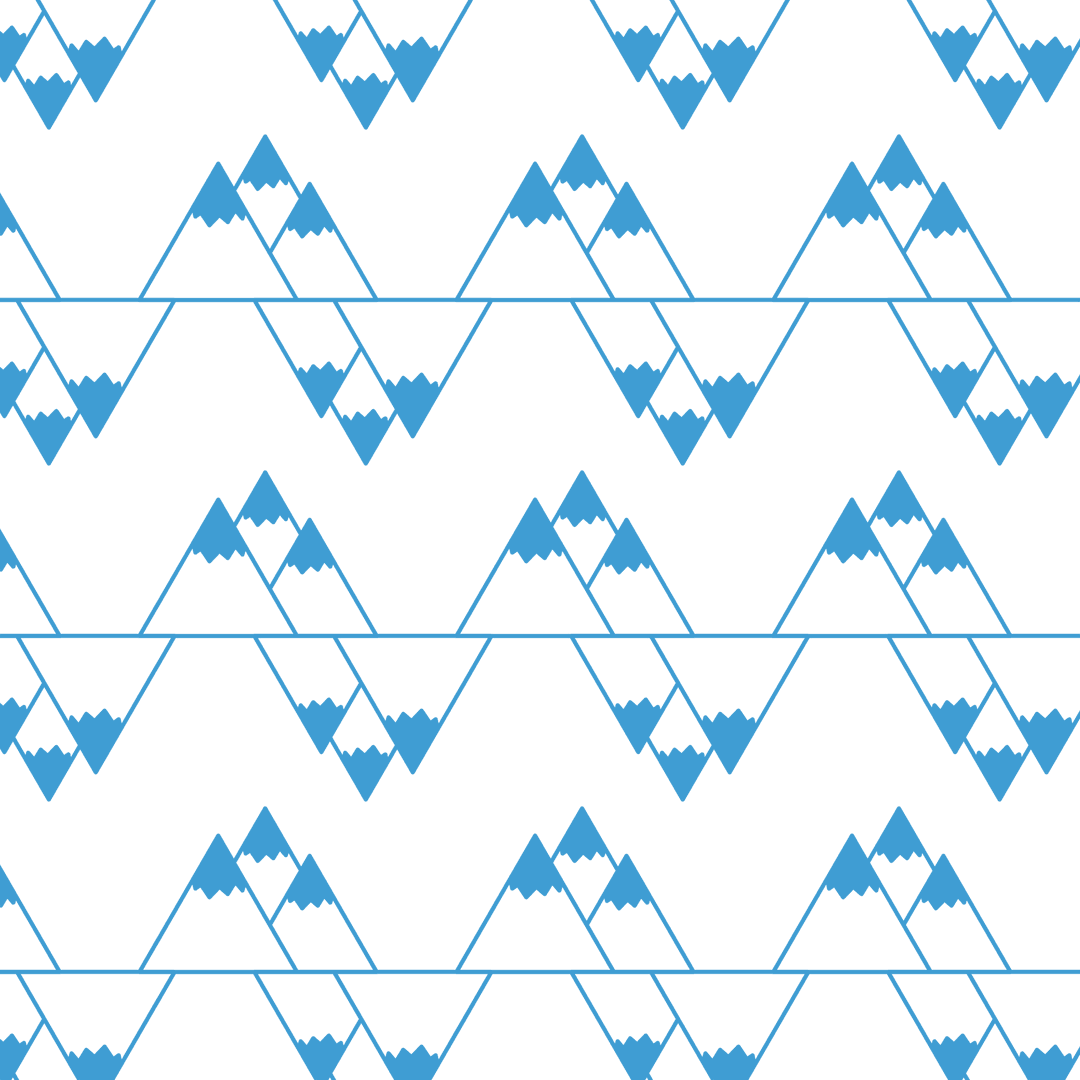 Blue Mountains Pattern on Transparent Background for Seamless Design