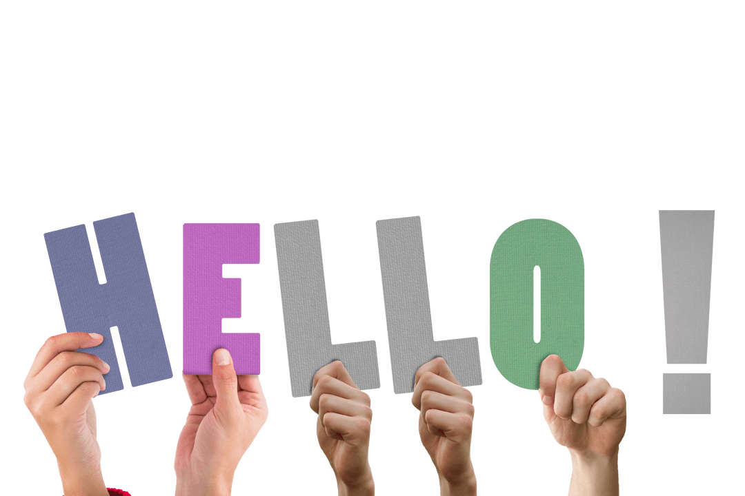 Hands Holding Alphabet Sign Spelling Transparent Hello