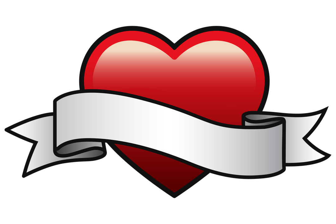 Red Heart with Ribbon on Transparent Background, Isolated Vector Graphic Design - Download Free Stock Images Pikwizard.com