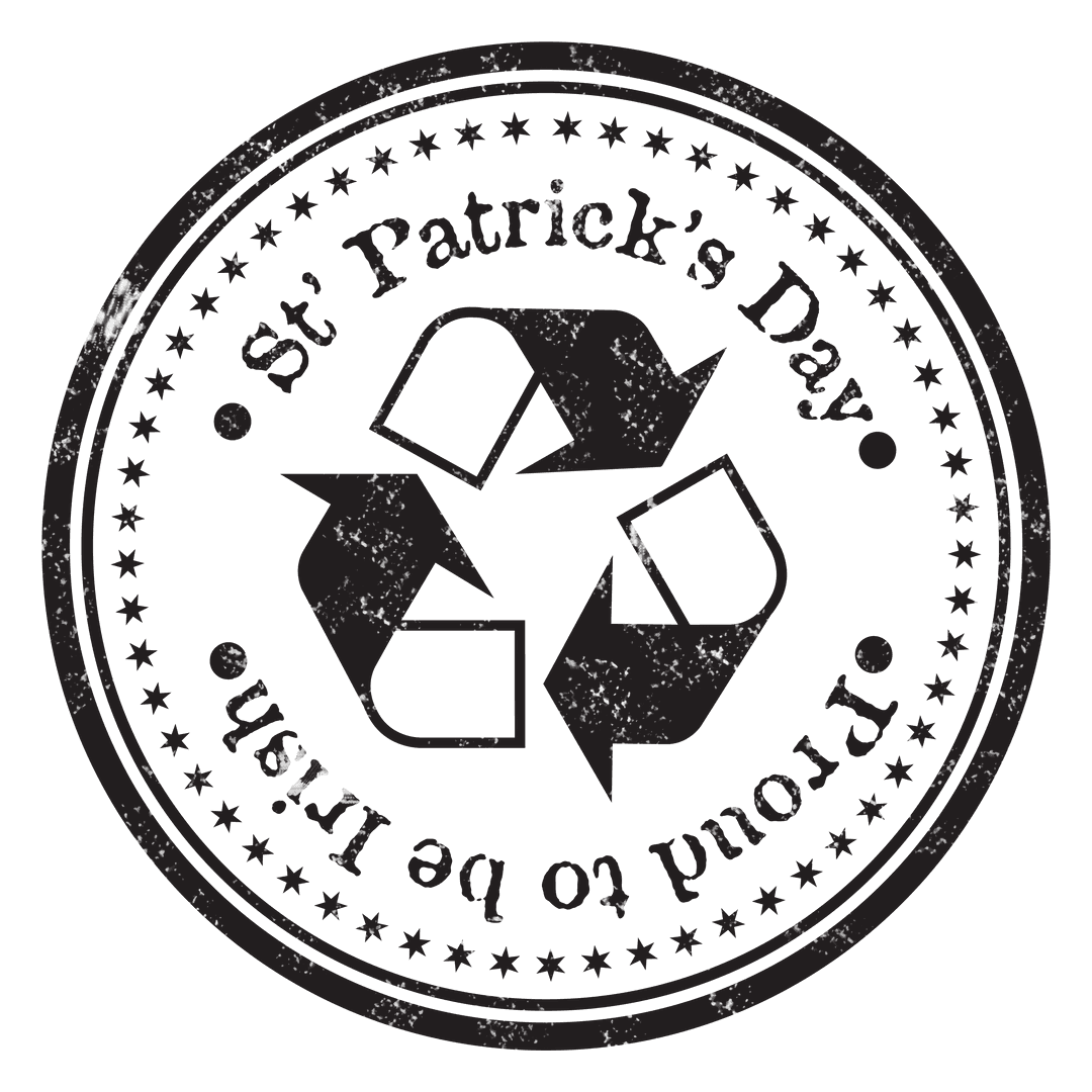 Saint Patrick's Day Recycle Badge Transparent Background Design