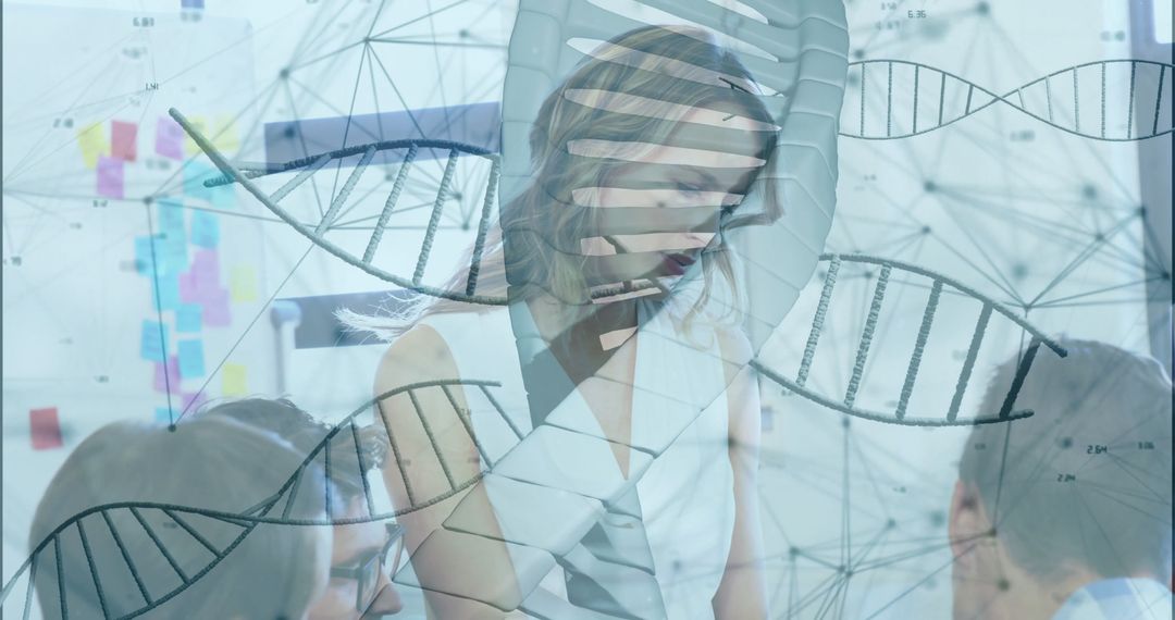 Leading Researcher Collaborating with Team in DNA Science Environment