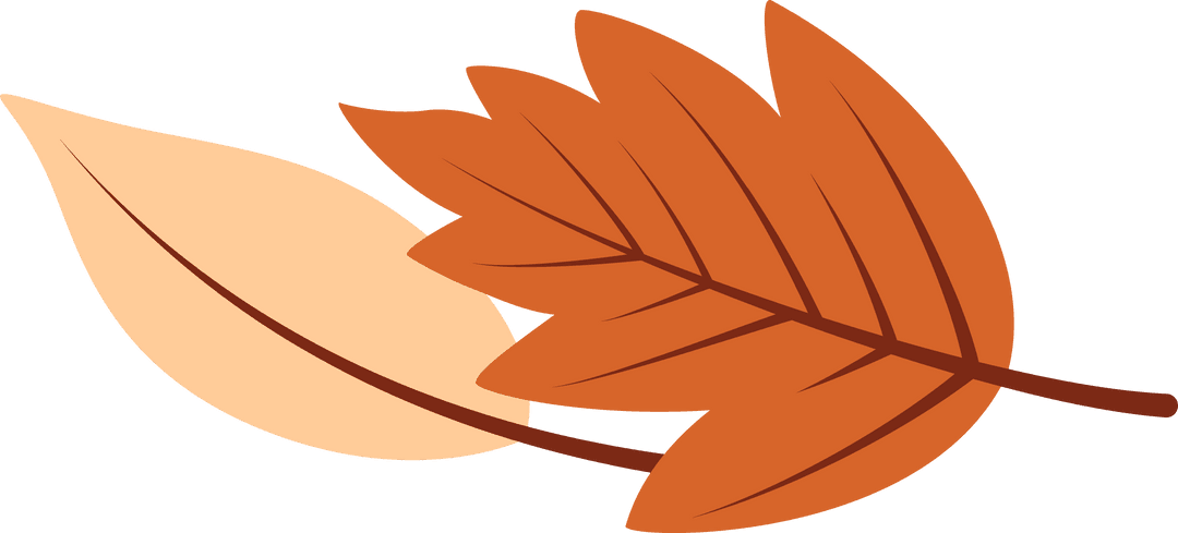Transparent Vector Illustation of Burnt-Orange and Yellow Autumn Leaves