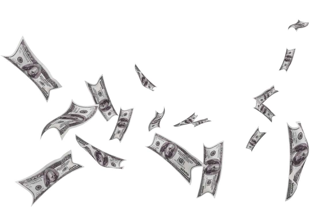 Falling Banknotes on Transparent Background Isolated PNG - Download Free Stock Images Pikwizard.com