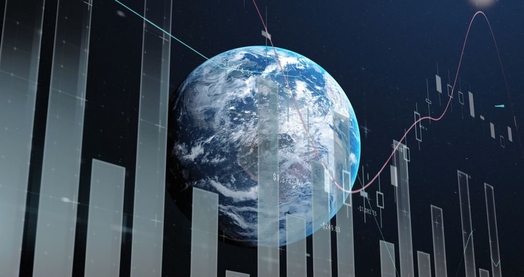 Global Financial Data and Analytics Concept with Planet Earth
