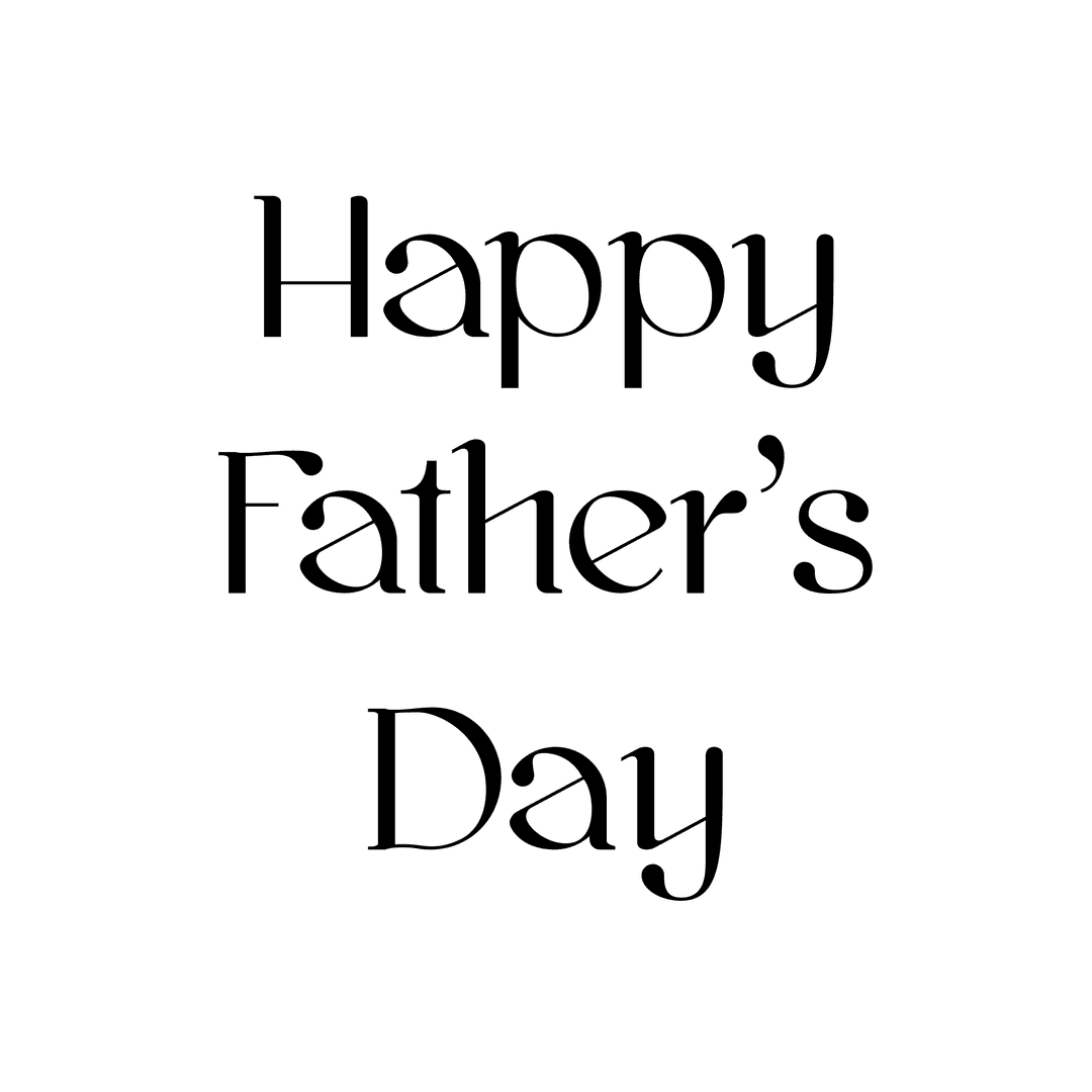 Happy Father's Day Text on Transparent Background