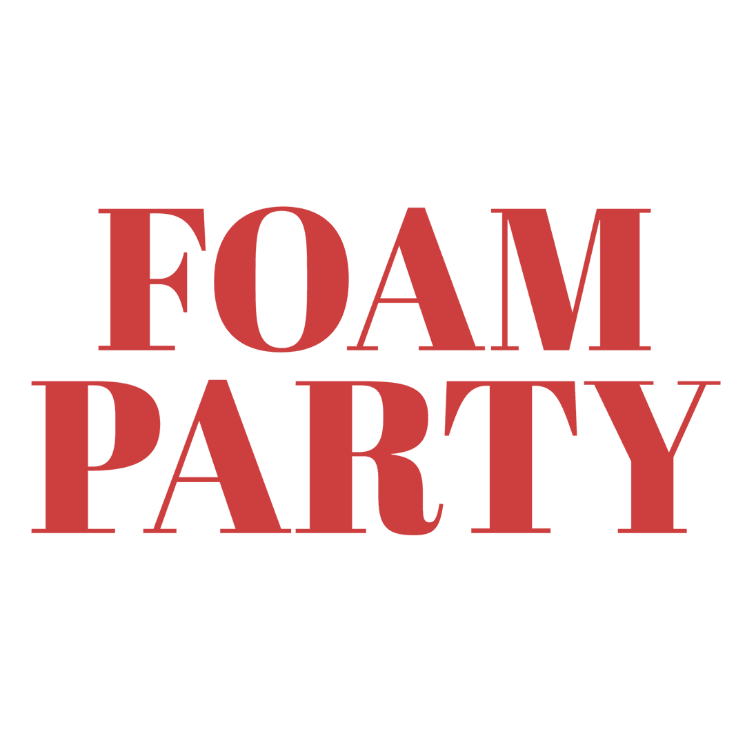 Foam Party Text Design on Transparent Background