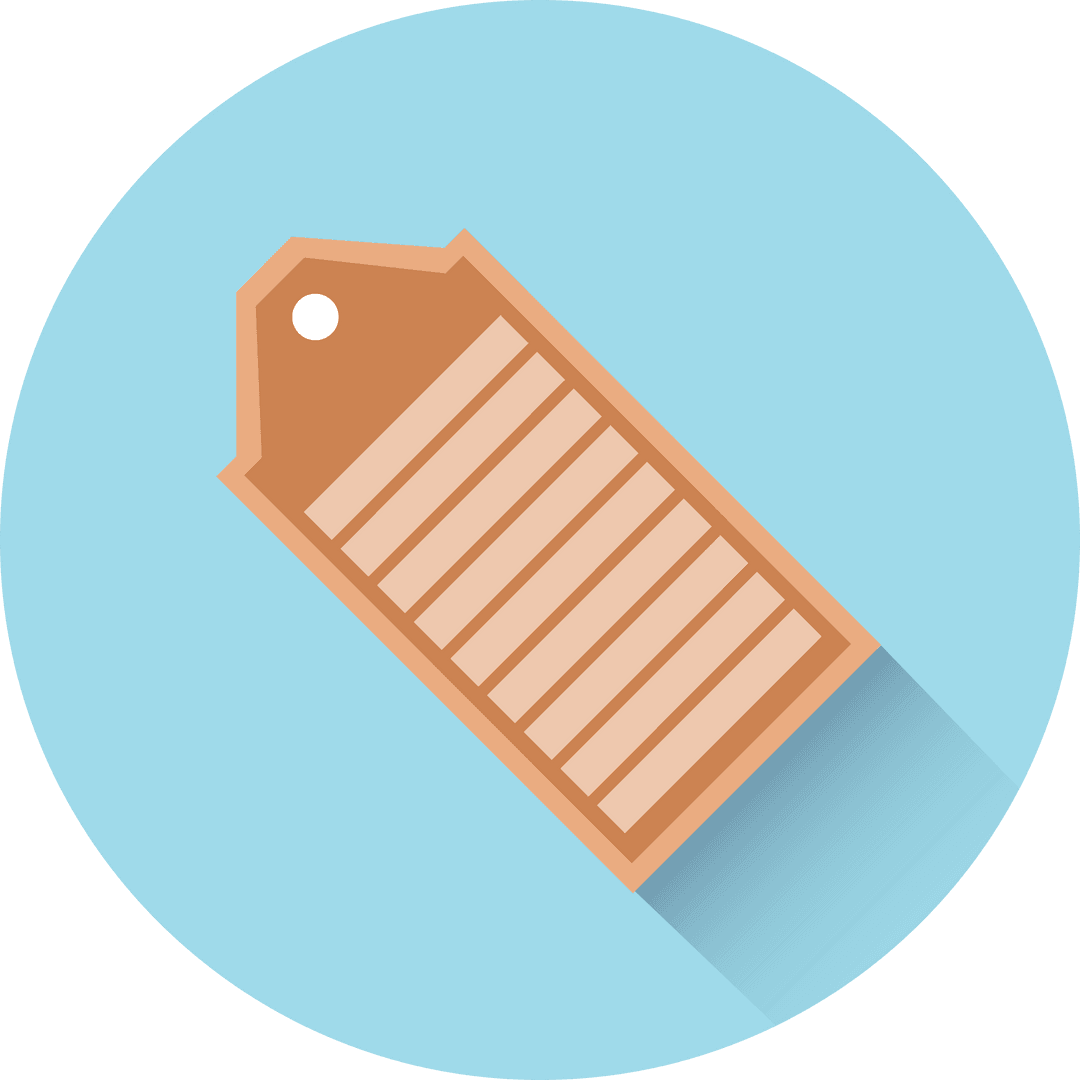 Transparent Label Tag Icon with Long Shadow Effect