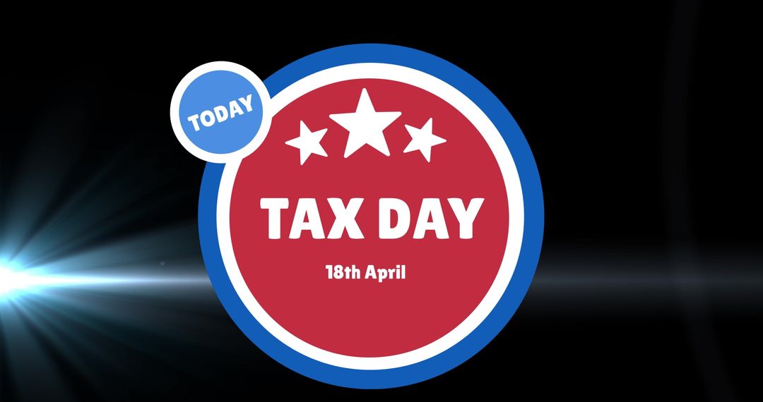 Bright Tax Day Reminder with Stars and Modern Flair