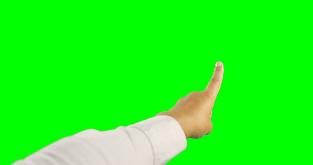 A Caucasian hand is pointing upwards on a green screen background, with copy space - Free Images, Stock Photos and Pictures on Pikwizard.com