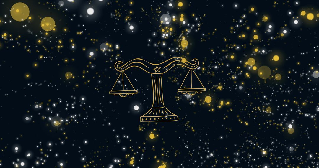 Libra Zodiac Balance with Glowing Abstract Particles