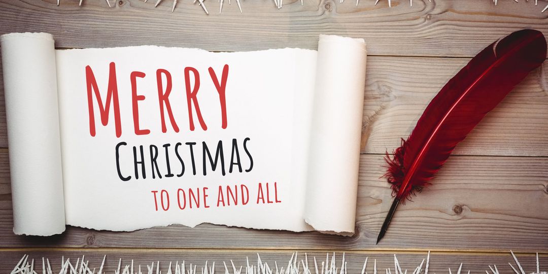 Rustic Christmas Scroll with Warm Holiday Message