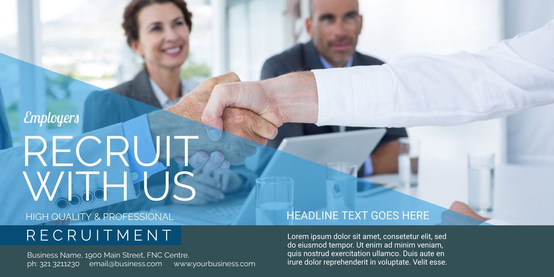 Professional Recruitment Services Featuring Strong Handshake