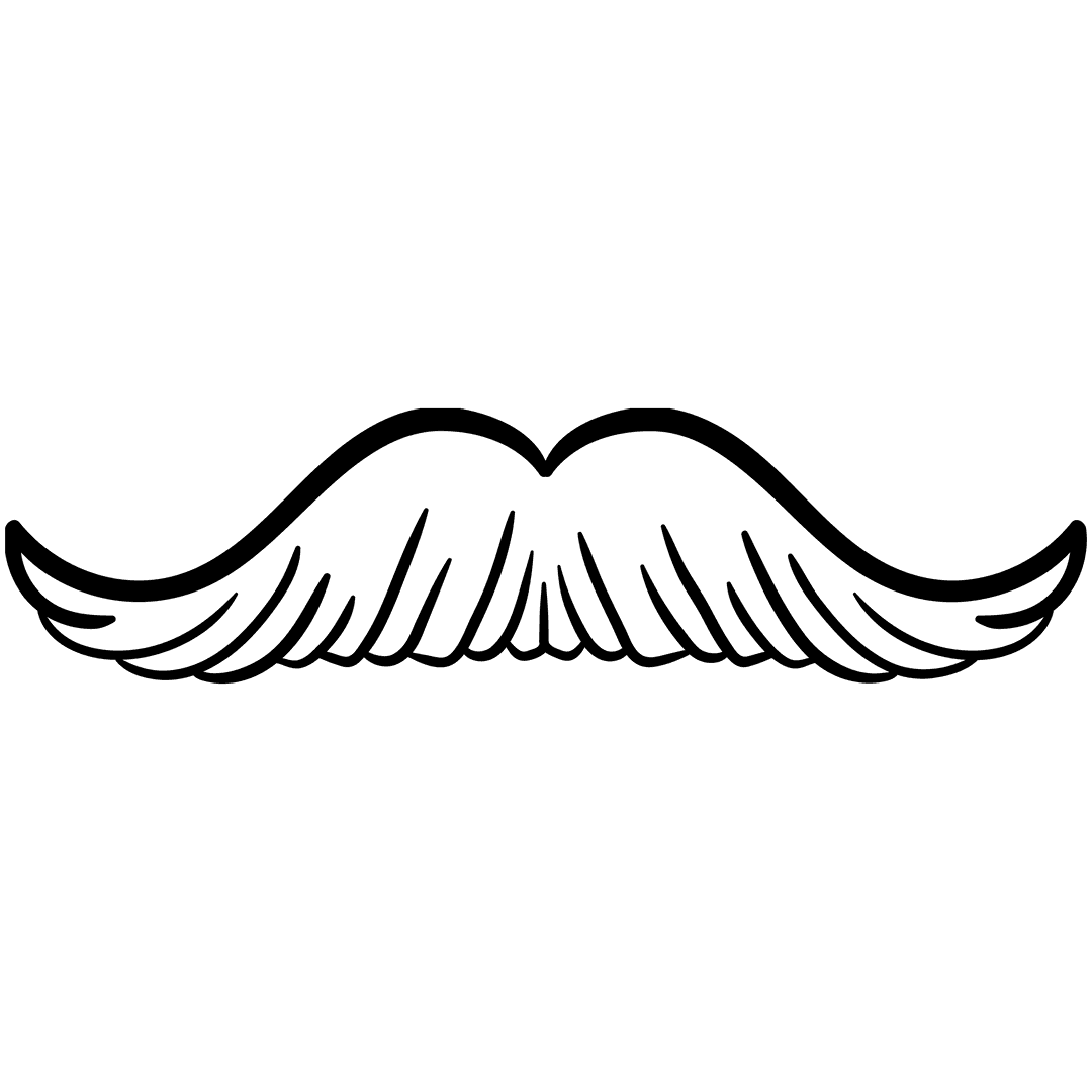 Black Moustache Illustration on Transparent Background