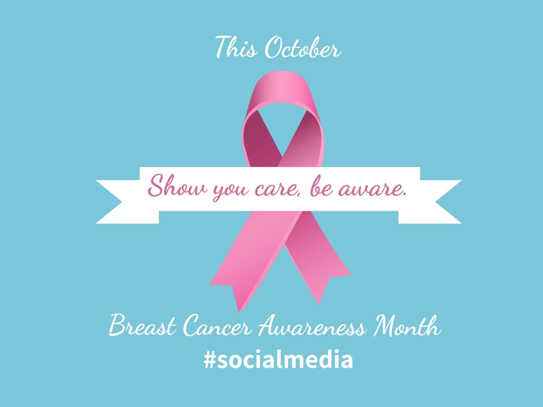 Breast Cancer Awareness Month Advertisement with Pink Ribbon - Download Free Stock Templates Pikwizard.com