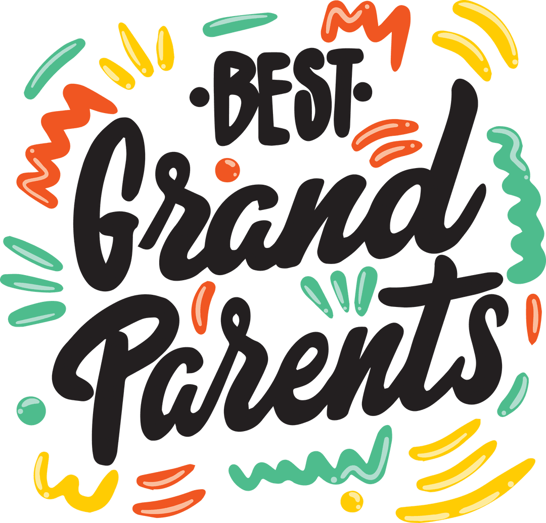 Best Grandparents Day Celebration Text on Transparent Background