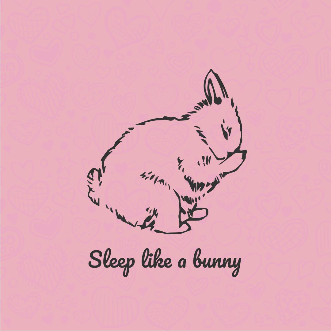 Serene Bunny Silhouette on Heart Pattern for Tranquil Sleep Decor