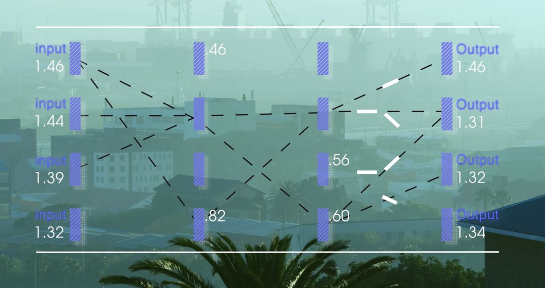 Digital Financial Data Analysis by Urban Cityscape Overlay