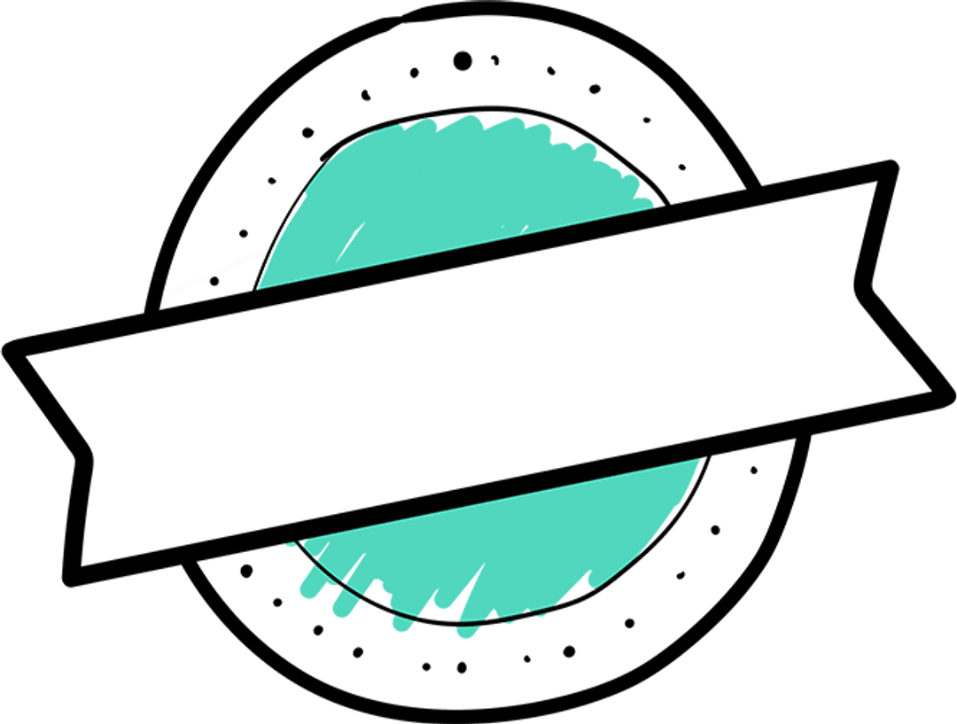 Transparent Blank Banner on Green Circle Design Element