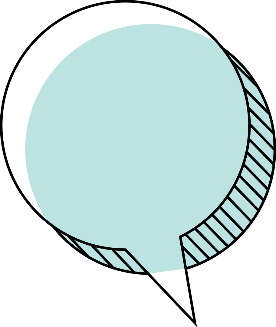 Blue Speech Bubble with Copy Space Transparent Background