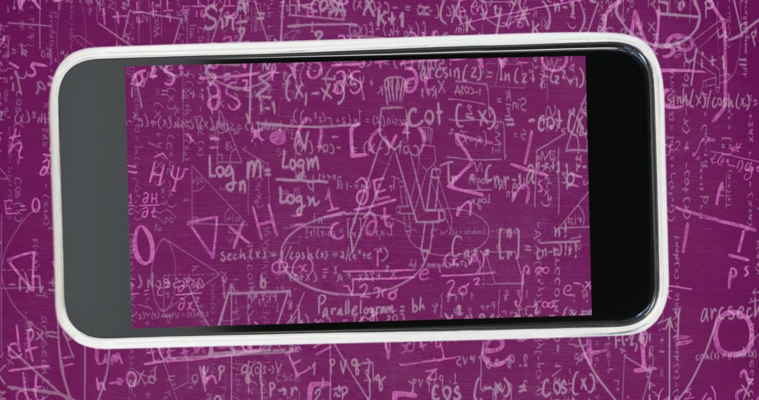 Smartphone Mockup Displaying Mathematical Formulas Fusion