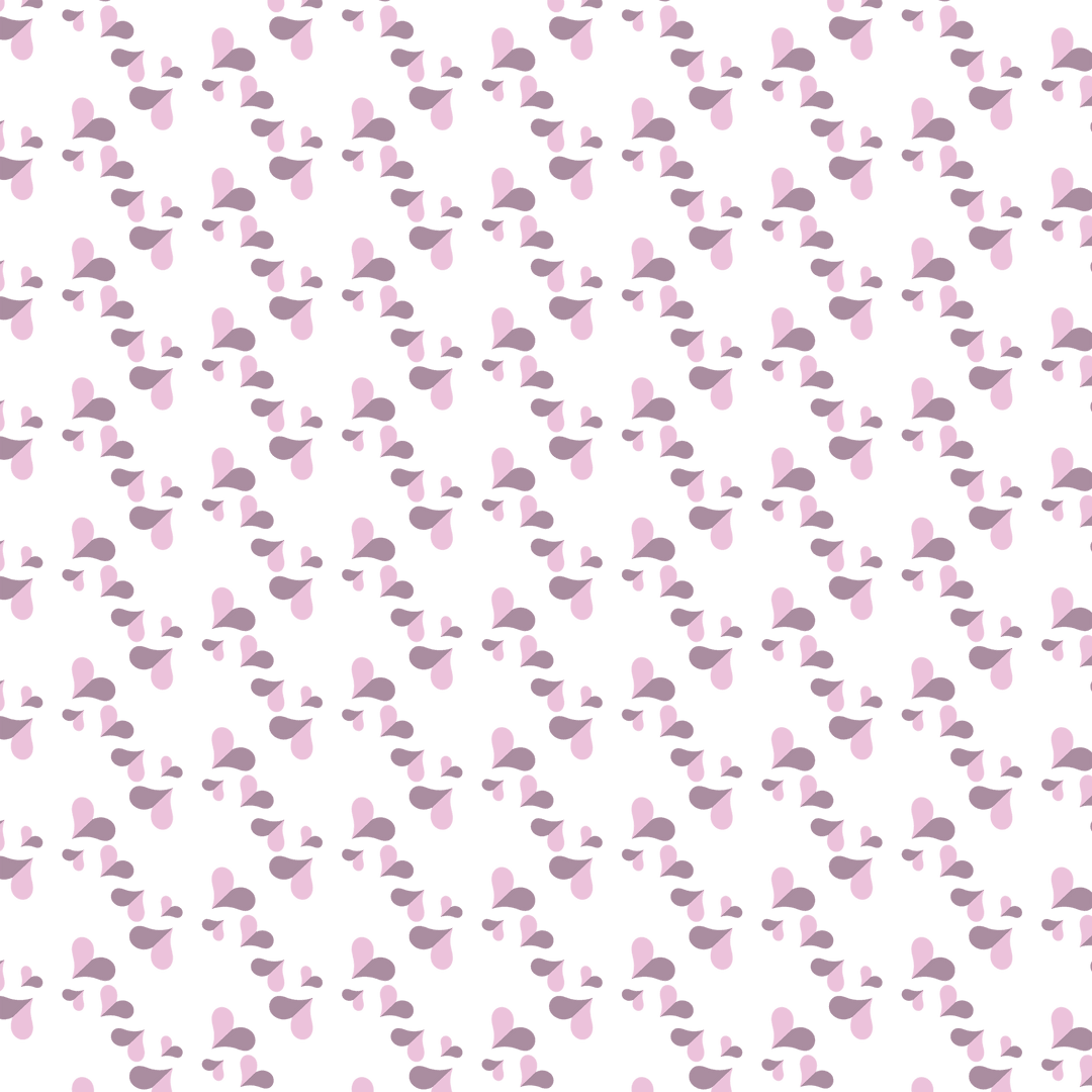 Seamless Pink and Purple Hearts Pattern on Transparent Background