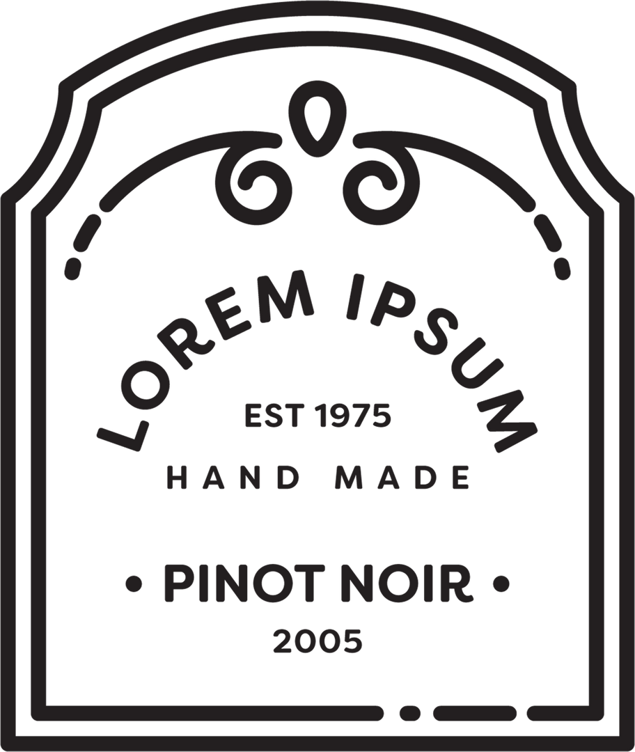 Transparent Handmade Pinot Noir Wine Bottle Label Design Template 1975 - Download Free Stock Images Pikwizard.com