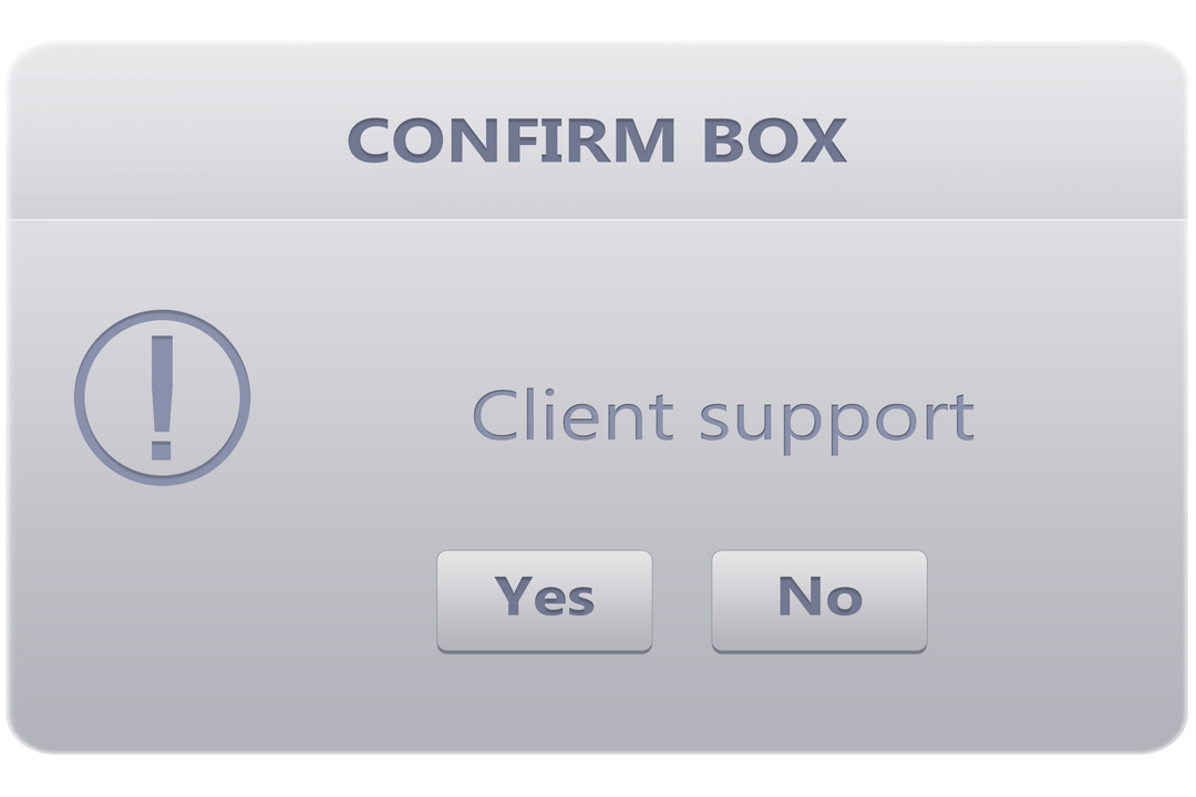 Transparent confirm box popup on client support issue - Download Free Stock Images Pikwizard.com