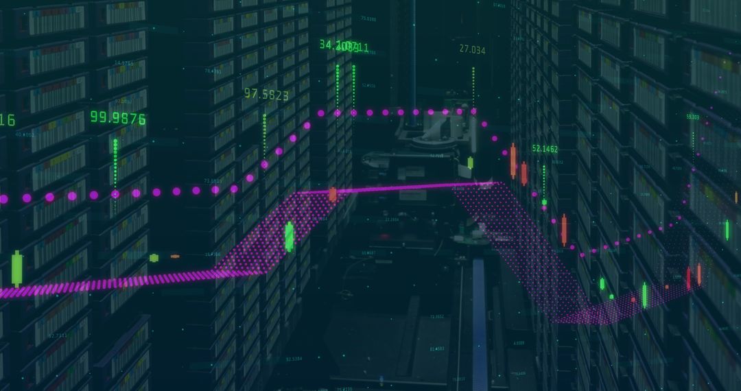 Financial Data Analysis on Digital Grid Background