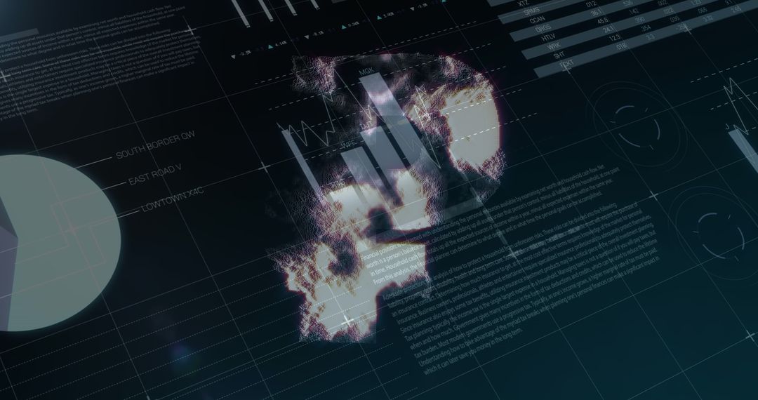 Ruble Symbol Overlaid on Digital Financial Data