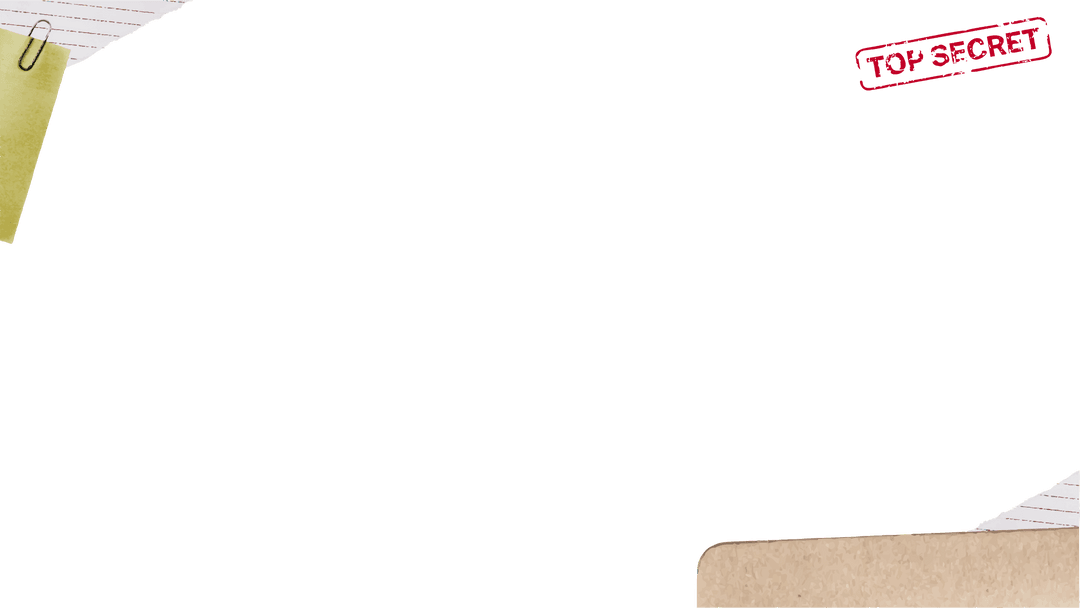 Transparent Office Supplies Layout with Top Secret Folder