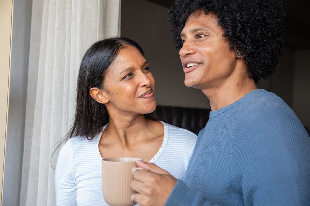 Intimate Conversation by Window with Cozy Homemakers
