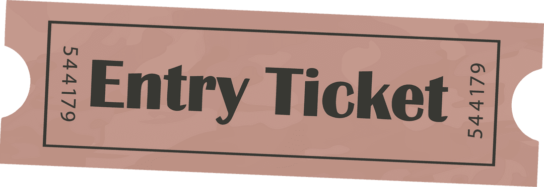 Vintage Ticket Icon with Minimalistic Transparent Design
