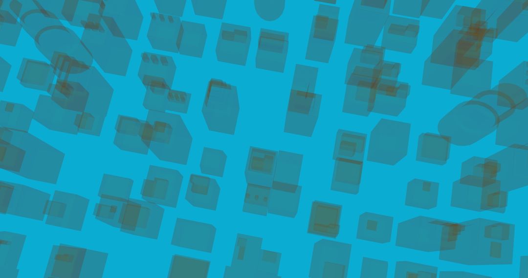 Floating Geometric Blocks in Minimalist Blue Composition