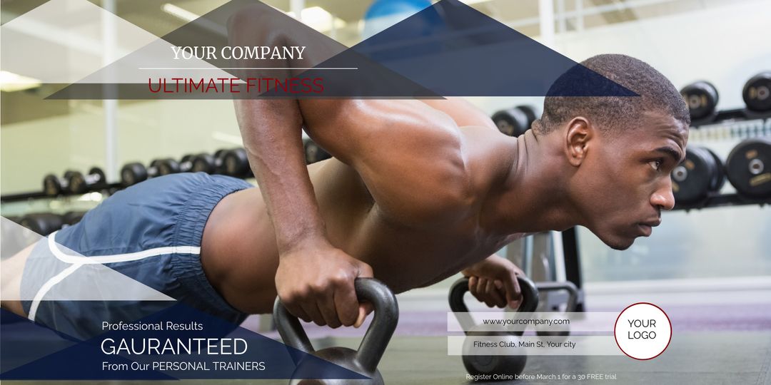 Focused Athlete Demonstrating Strength with Push-Up