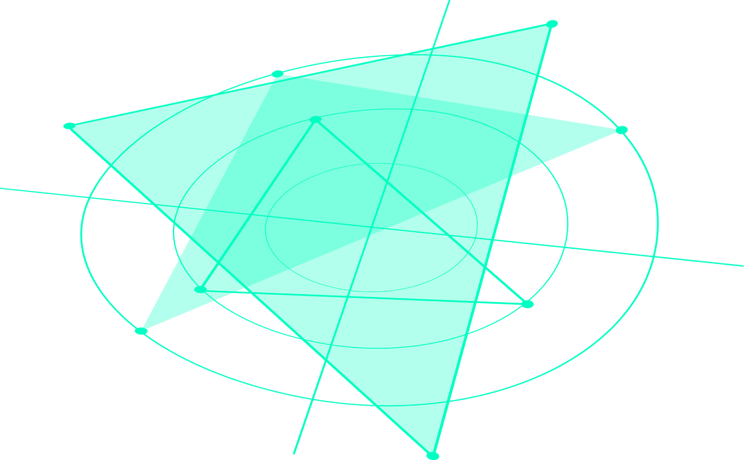 Abstract Polygon with Geometric Lines on Transparent Background