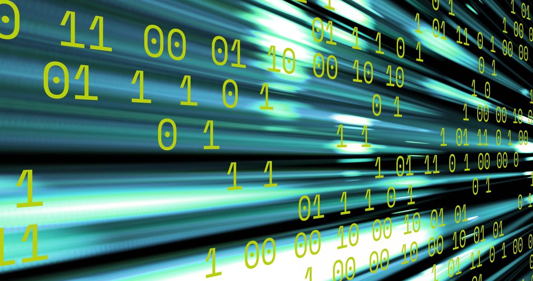 Binary Code and Data Streams over Light Trails for Technology Concept - Free Images, Stock Photos and Pictures on Pikwizard.com