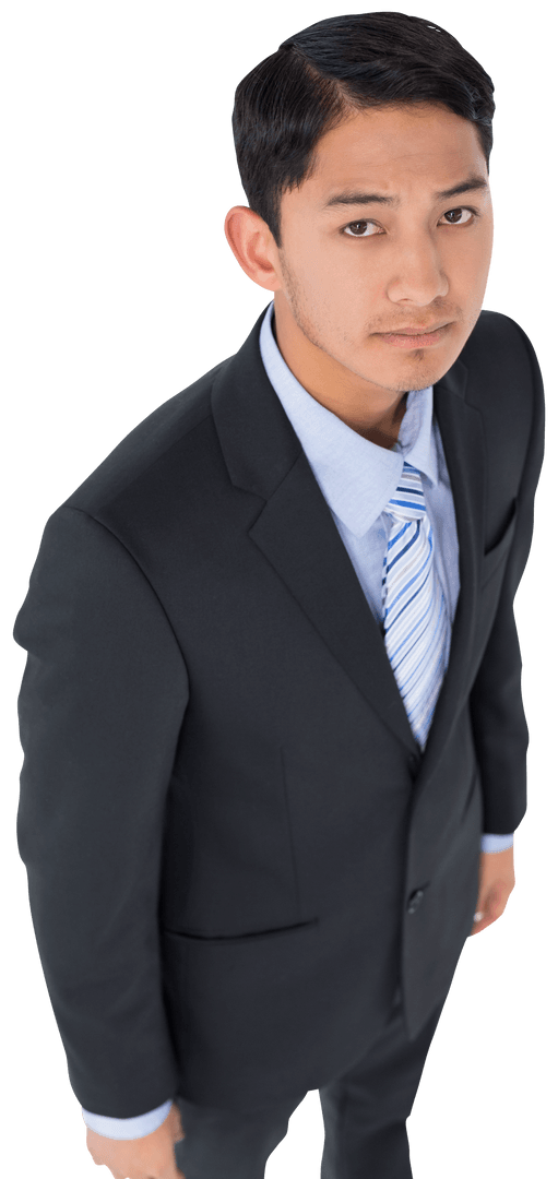 Serious Biracial Businessman on Transparent Background