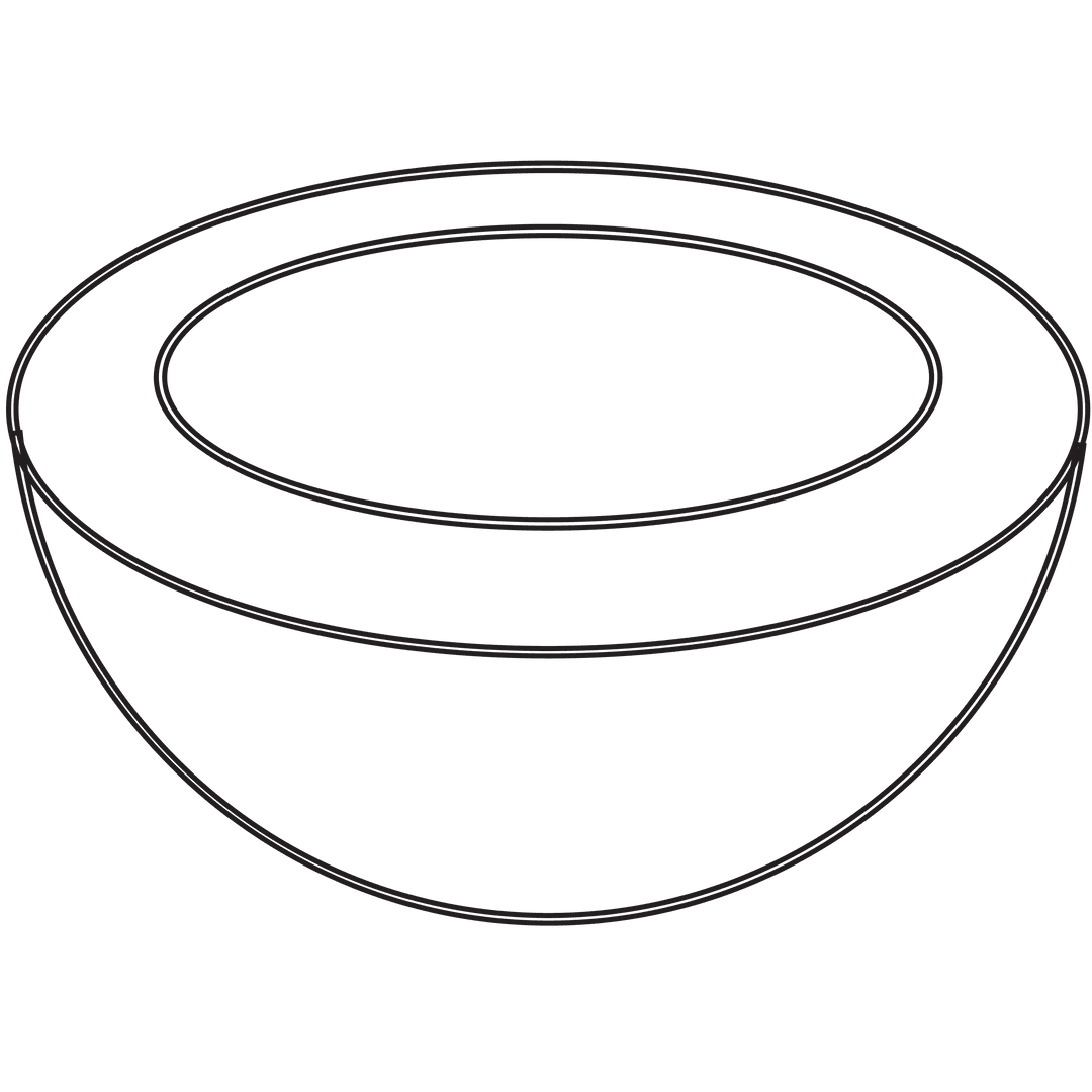 Black Abstract Bowl Shape on Transparent Background