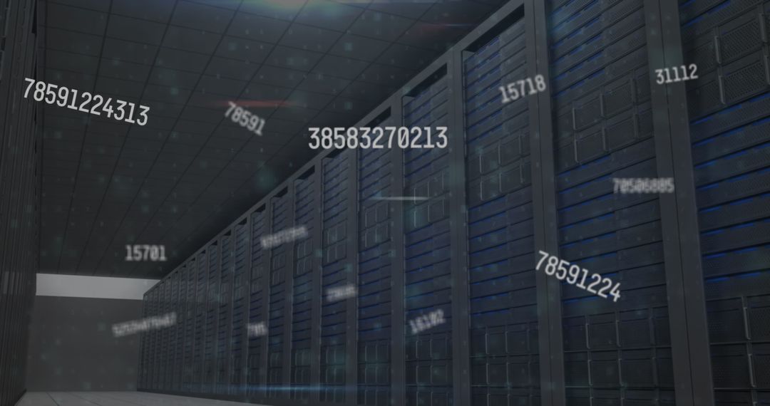 Futuristic Digital Data Flow in Modern Server Room