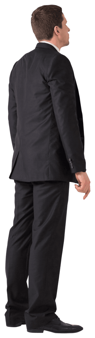 Caucasian Businessman Back View Transparent Format