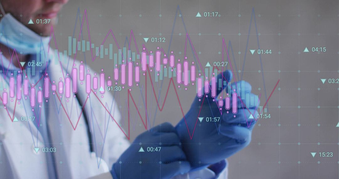 Doctor Analyzing Data with Virtual Interface